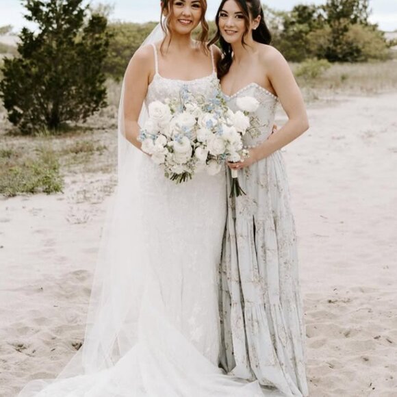 V. Chapman Victorian Blue Roses Dress - Picture 4 of 6